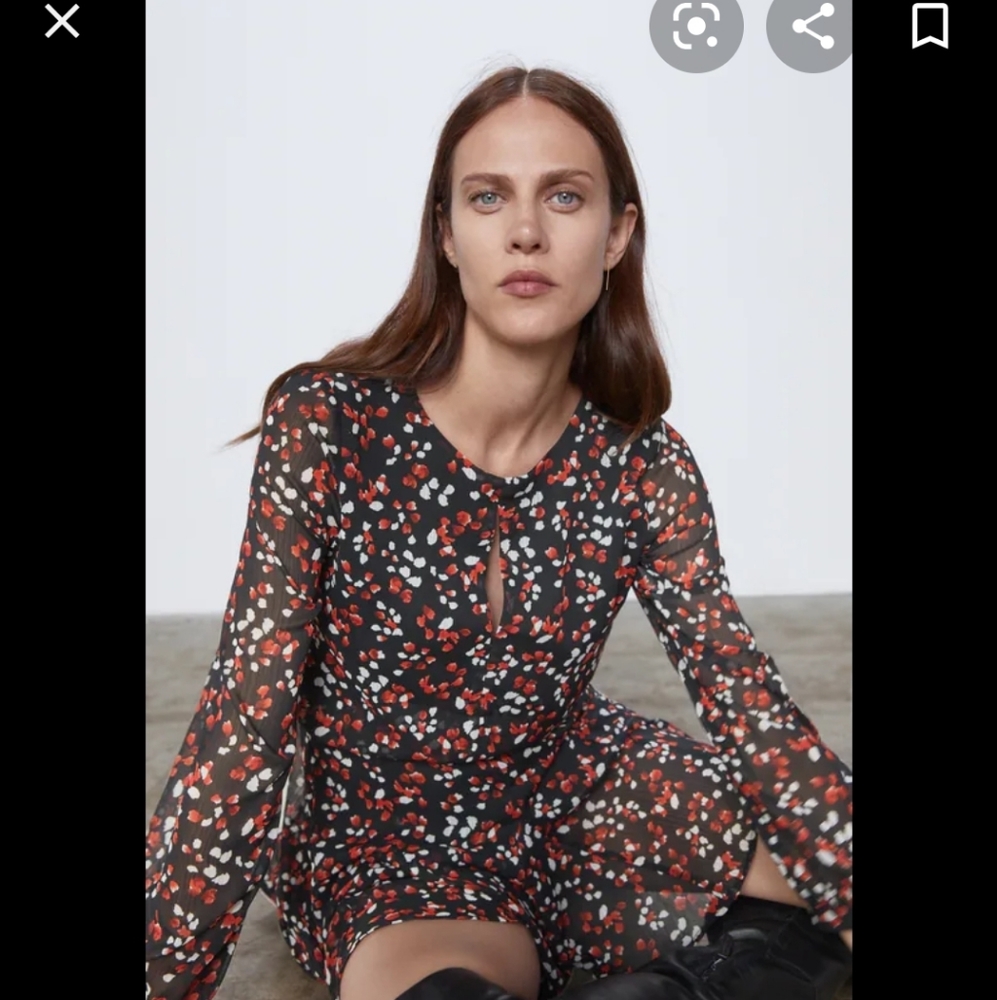 NWT ZARA printed long sleeve floral Dress
